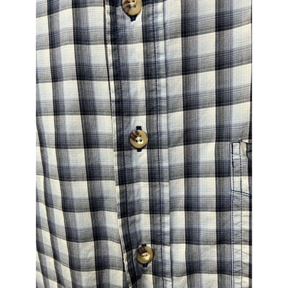 Carhartt Shirt Mens Large Button Up Pocket Blue Gray Plaid Work Wear - Picture 4 of 6